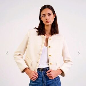 NWT Nili Lotan Romy jacket, ivory tweed, size 4